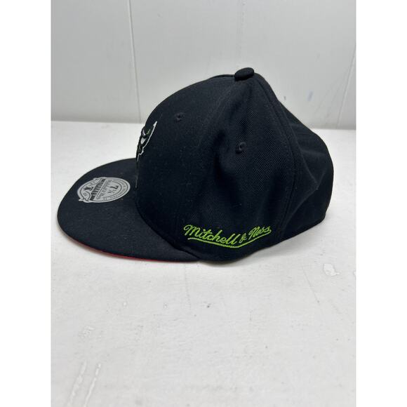 Chicago Bulls Mitchell & Ness NBA Fitted 7 1/4 Flatbill Hat Cap Rodman Black NWT - Picture 6 of 6